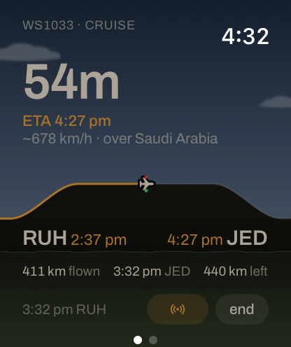 Apple Watch over the Arabian desert